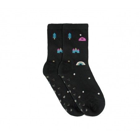 Calzini da bambina N523 mod. SHALLY con antiscivolo taglia unica dal 22 al 26