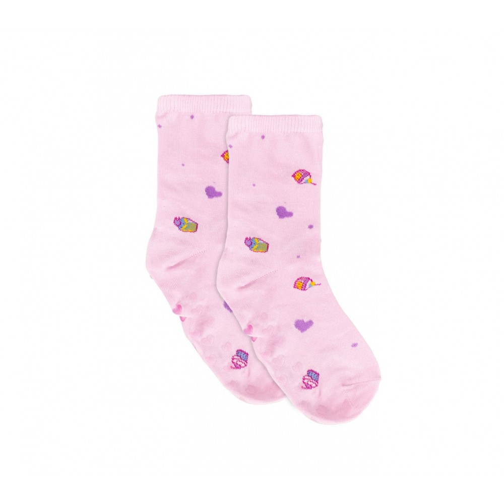 Calzini da bambina N523 mod. SHALLY con antiscivolo taglia unica dal 22 al 26