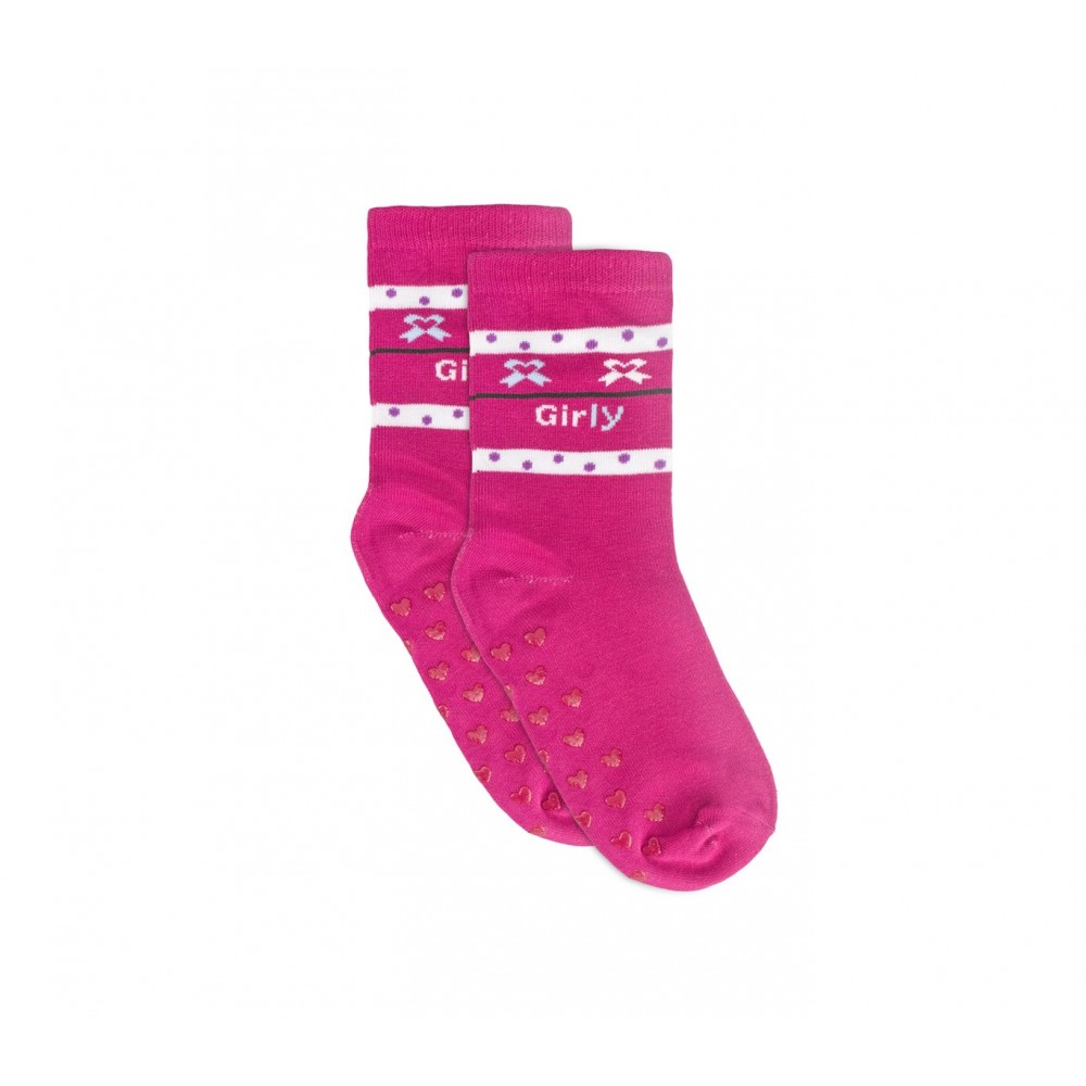 Calzini da bambina N523 mod. SHALLY con antiscivolo taglia unica dal 22 al 26