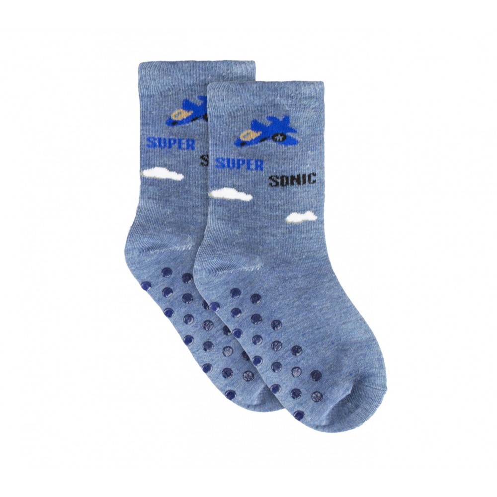 Calzini da bambino N623 mod. BABY BOY con antiscivolo taglia unica dal 31 al 36