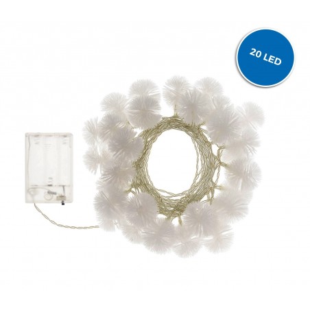 Serie 20 led LUCI NATALIZIE da INTERNO 561335A forma fiocco di neve a batterie Serie 20 led LUCI NATALIZIE da INTERNO 561335A forma fiocco di neve a batterie