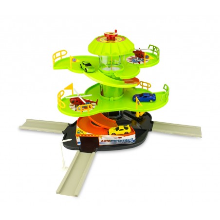 Playset parcheggio auto multilivello 102303 con ascensore elicotteri ed auto