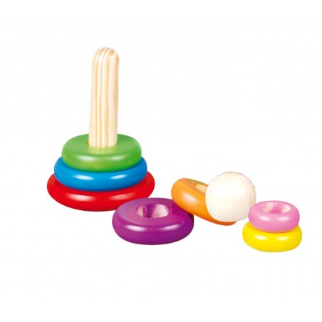 Piramide traballante in legno 401667 PUZZLE 8 elementi adatto dai 18 mesi