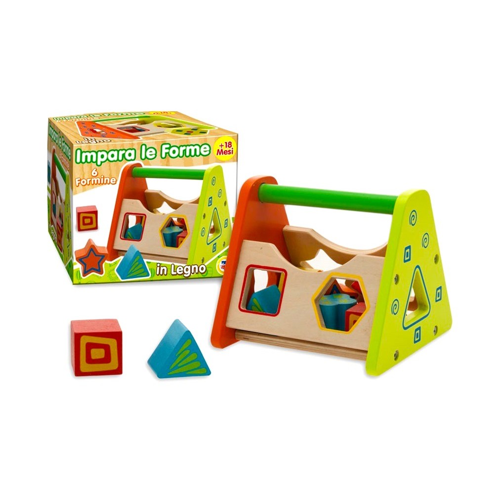 Gioco educativo 405047 IMPARA LE FORME TEOREMA in legno con 6 formine