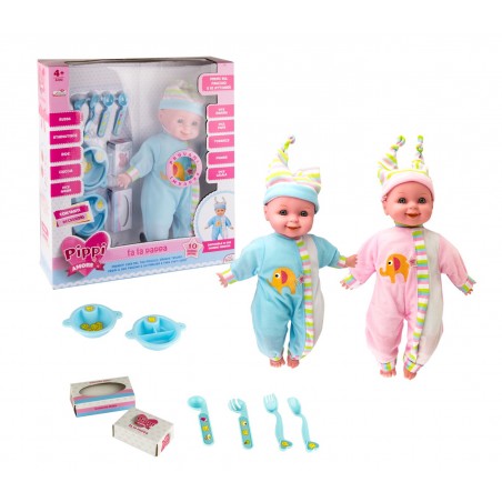 Bambola PIPPI AMORE 103531 con set per la pappa 10 diversi suoni  Bambola PIPPI AMORE 103531 con set per la pappa 10 diversi suoni