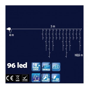 Luci natalizie Tenda 96 LED 561283 LUCE FREDDA da esterno giochi di luce 2