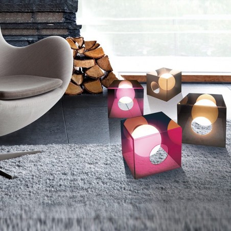 Lampada di design De+light Mark Hygge moderna quadrata in acrilico lucido 