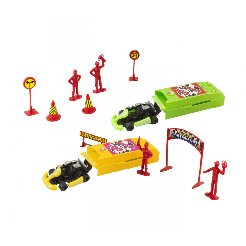 Playset macchinine e go-kart a spinta RACERS FORMULA ARY104 con accessori