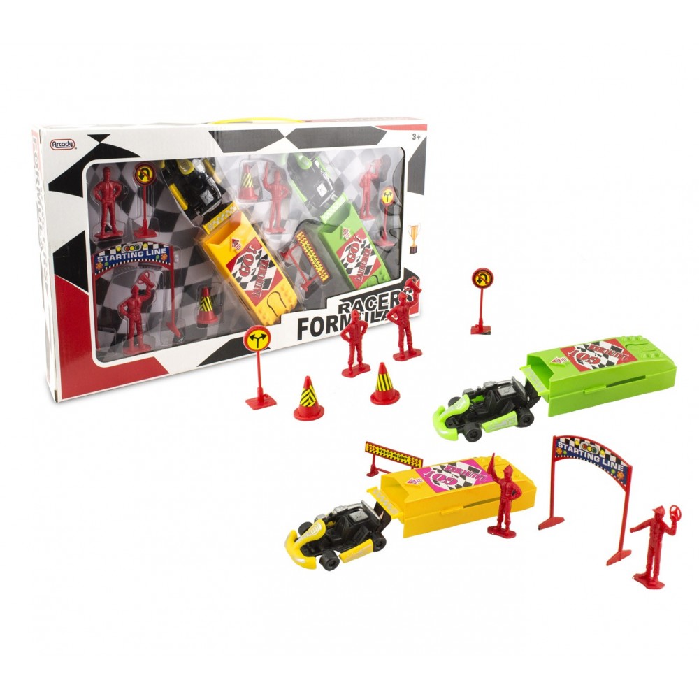 Playset macchinine e go-kart a spinta RACERS FORMULA ARY104 con accessori