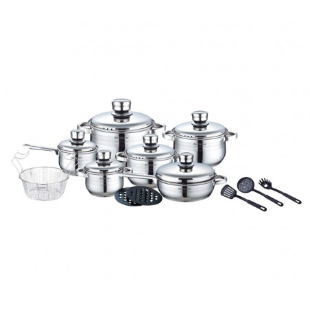 Set batteria di pentole RL-1802 ROYALTY LINE in acciaio inox 18 pezzi 