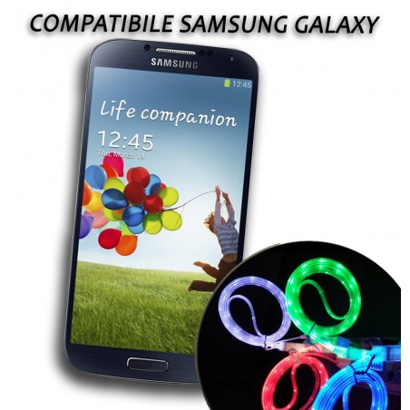 Cavo dati usb luminoso caricabatteria compatibile Samsung Galaxy