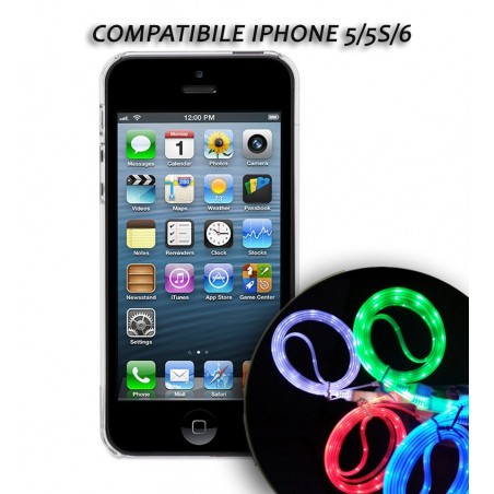 Cavo dati usb luminoso caricabatteria compatibile Iphone 5/5S/6