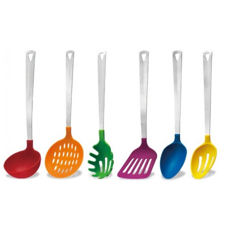 Set 12 pezzi coltelli rivestiti in ceramica e utensili cucina RL-KT12 con ceppo