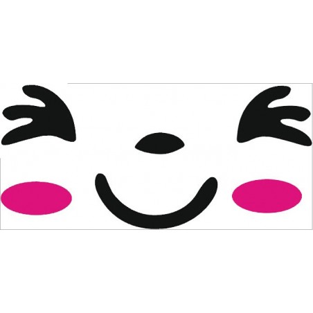 Set 3 stickers con faccine adesivi arredare casa frigo wc armadi vetri