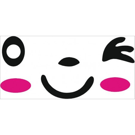 Set 3 stickers con faccine adesivi arredare casa frigo wc armadi vetri