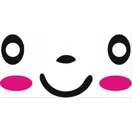 Set 3 stickers con faccine adesivi arredare casa frigo wc armadi vetri