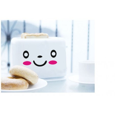 Set 3 stickers con faccine adesivi arredare casa frigo wc armadi vetri