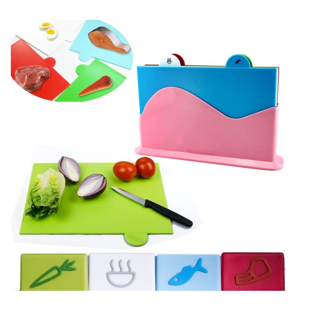 Set da cucina 4 taglieri colorati in pvc con indicazione ...