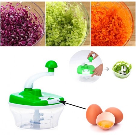 Taglia verdure miscelatore manuale a manovella con foro separa uova