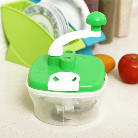 Taglia verdure miscelatore manuale a manovella con foro separa uova