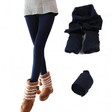 Set 5 leggings donna F3088 effetto termico interno felpato elasticizzato collant