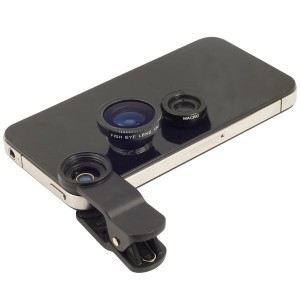 Set 2 lenti obiettivo smartphone pinza universali FishEye