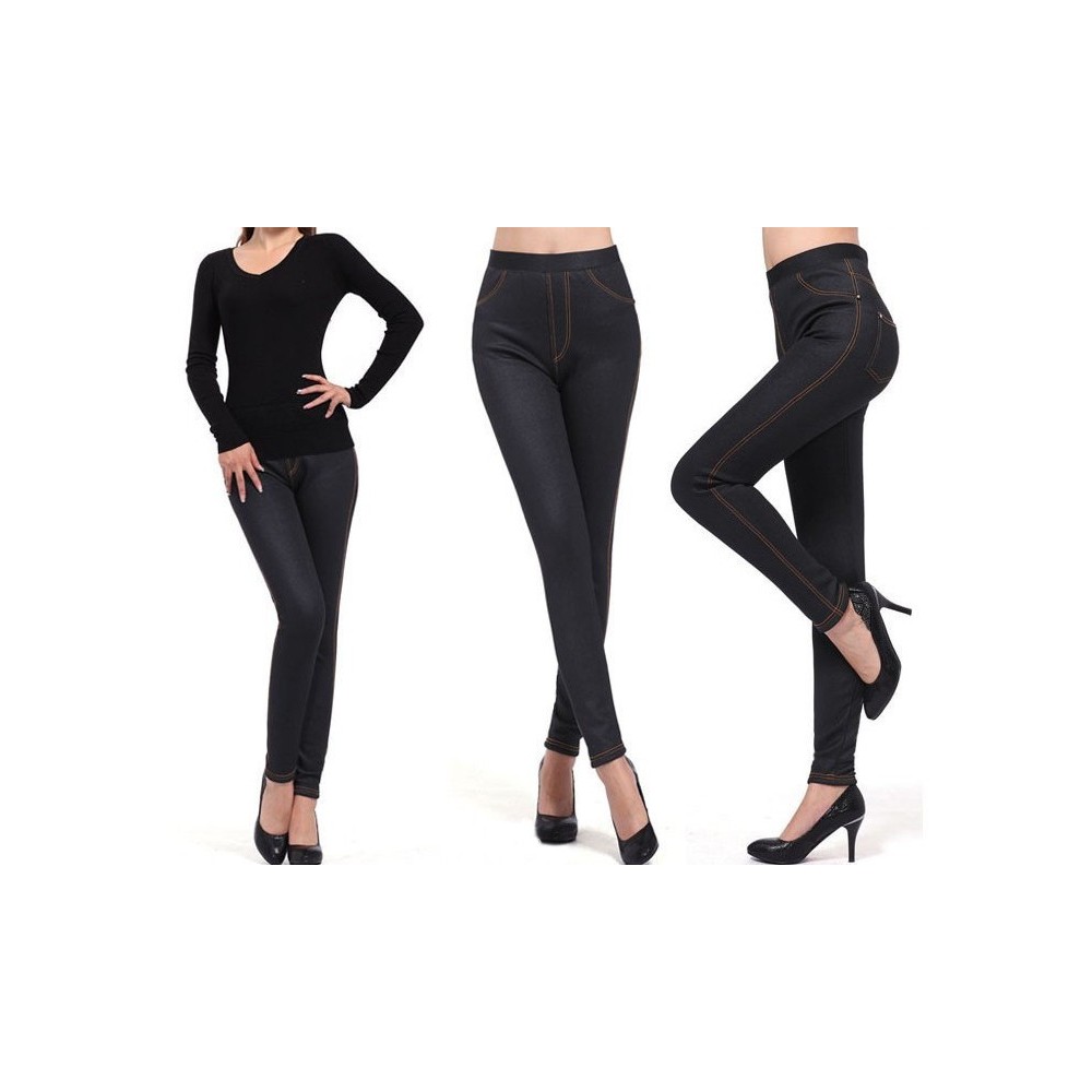 Leggings denim JEGGINGS felpati con pelliccia elasticizzato in jeans | eBay