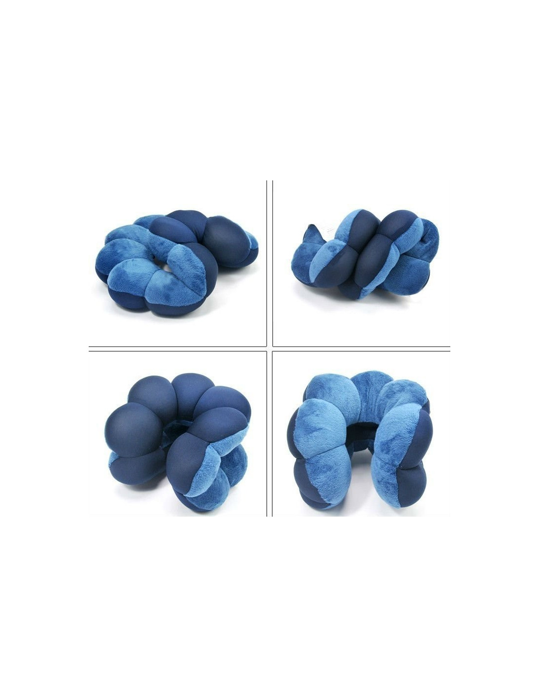 Cuscino A Rotolo In Microsfere Di Schiuma – Supporto Per Collo E Schiena, Per Viaggio, Divano O Letto, 30x14 Cm (Blu)