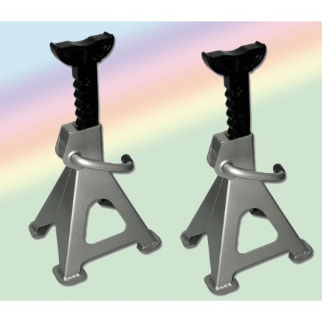 Coppia di Cavalletti da 3000kg Altezza Regolabile Solleva Auto Furgone Cric