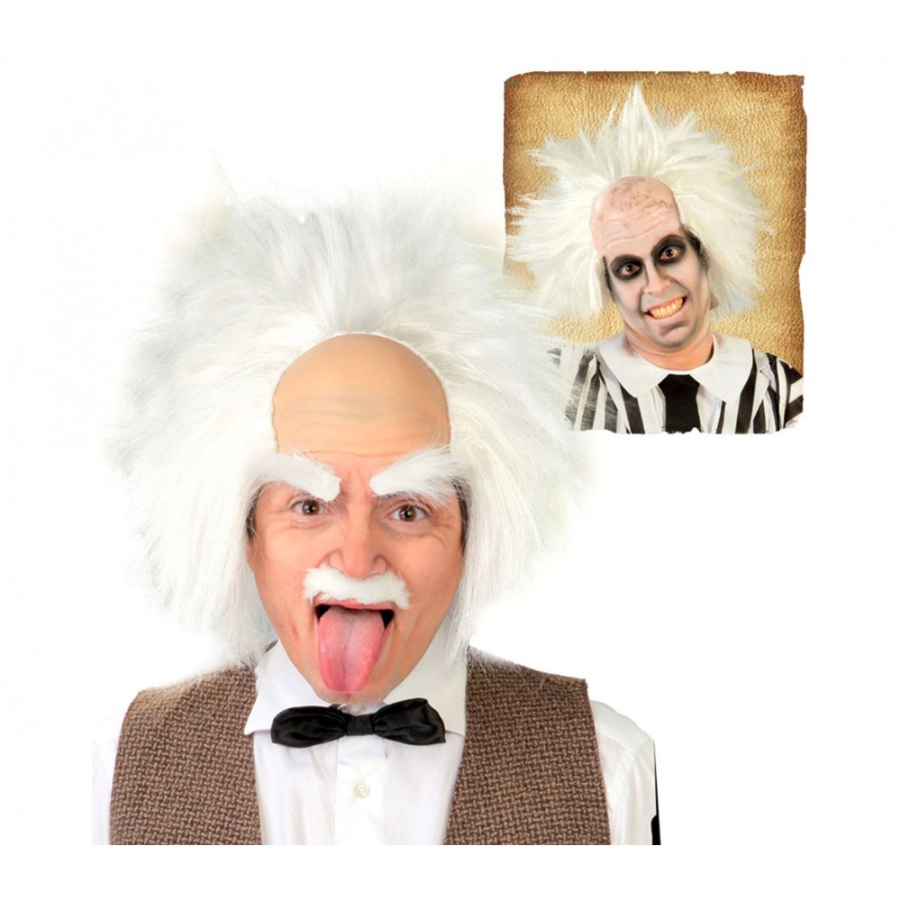 Parrucca travestimento 444167 SCIENZIATO PAZZO EINSTEIN colore bianco 