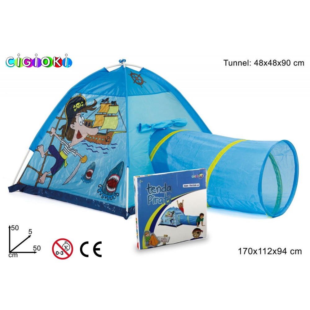 Tenda da gioco dei pirati con tunnel pop up per bambini 