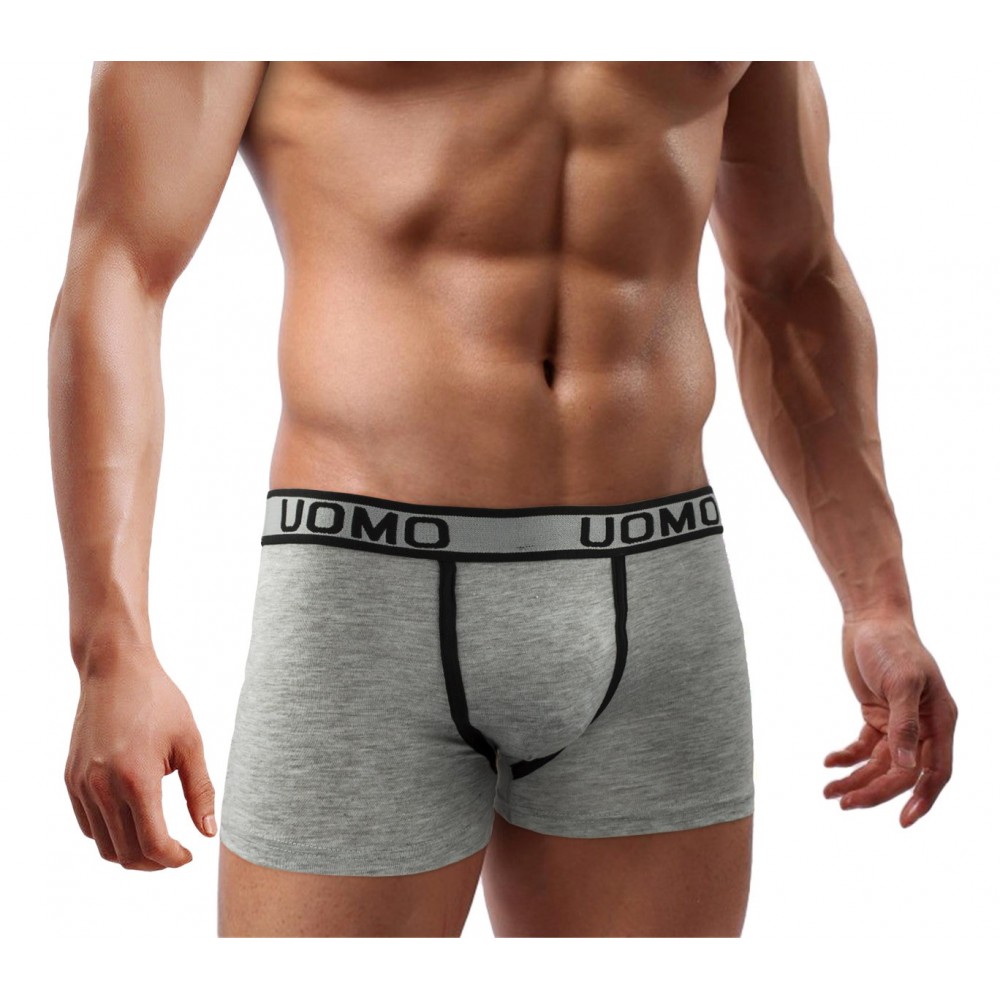 Pack 4 boxer da uomo B-003 mod. JEFF cotone in tinta unita cuciture a contrasto