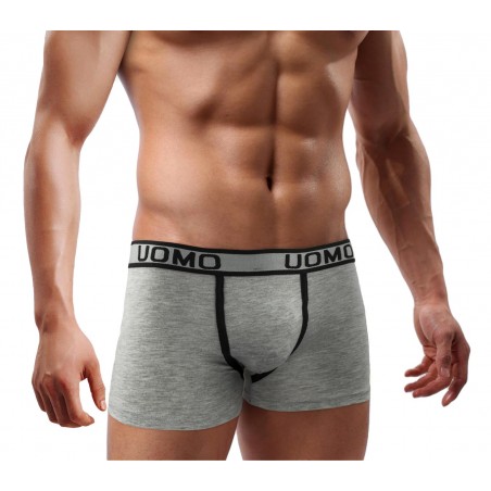 Pack 4 boxer da uomo B-003 mod. JEFF cotone in tinta unita cuciture a contrasto