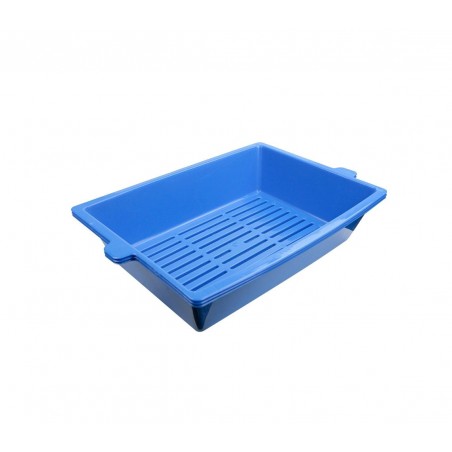 Lettiera con sistema auto-pulente a 180° a tre vaschette  da 42 cm con bordi