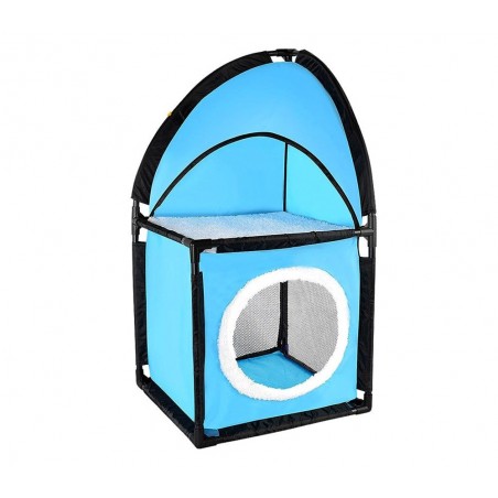 Cuccia ad angolo per gatti a 2 piani con imbottitura calda smontabile 004065