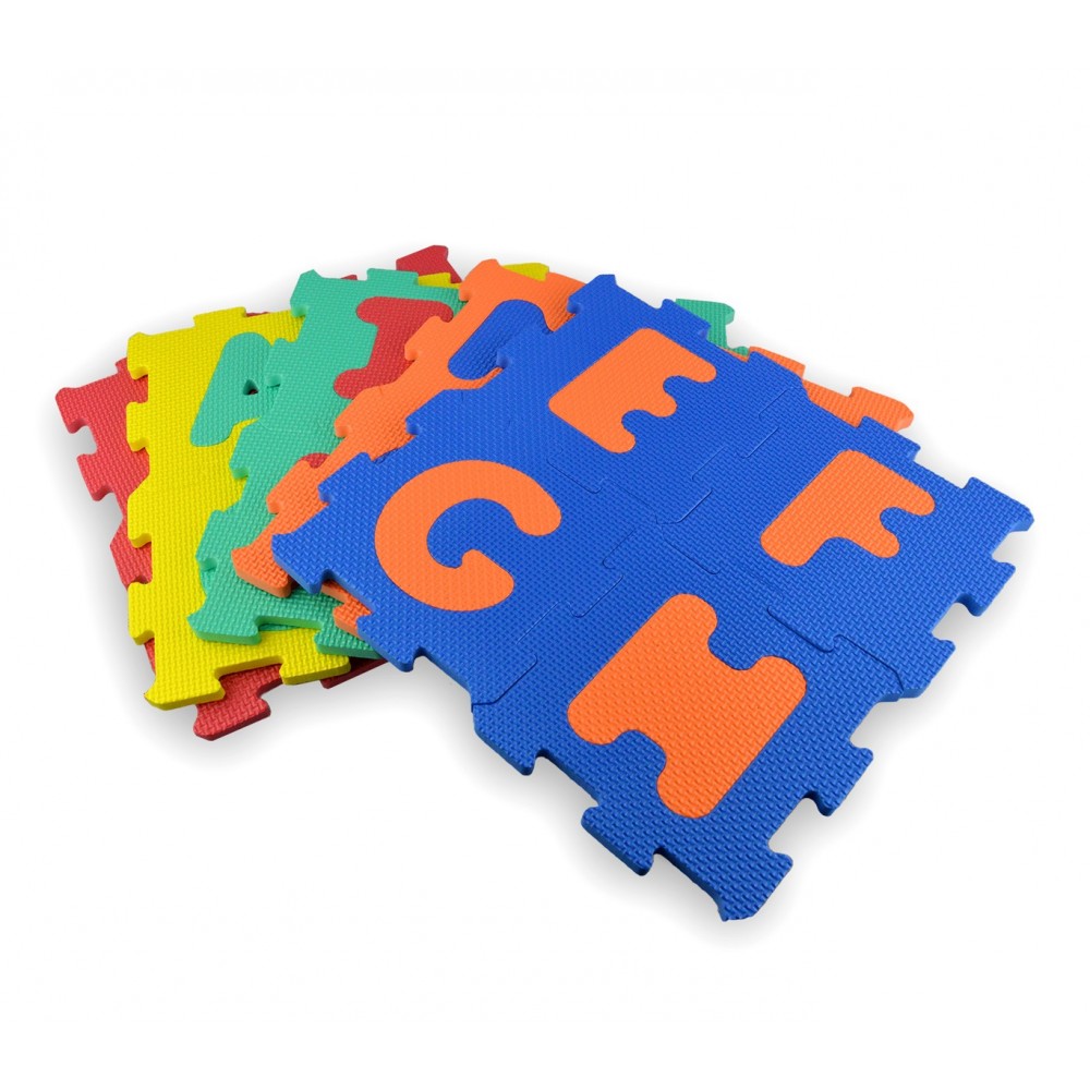 Tappeto puzzle eva 20 pz 529057 componibile 15 x 15 cm lettere e numeri