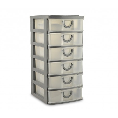 Cassettiera multiuso a 6 Piani in plastica rigida da scrivania BOXIN 195864