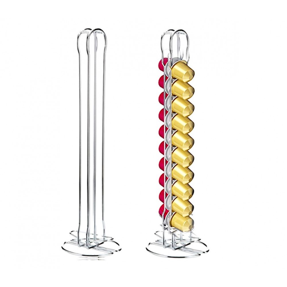 Portacapsule a 2 colonne WELKHOME 365960 in metallo 18 posti