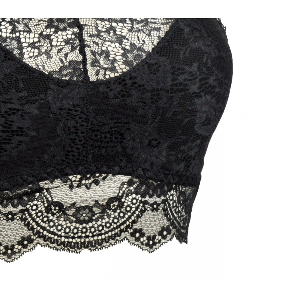 Reggiseno - top Erika H612 in pizzo supersexy nero e bianco