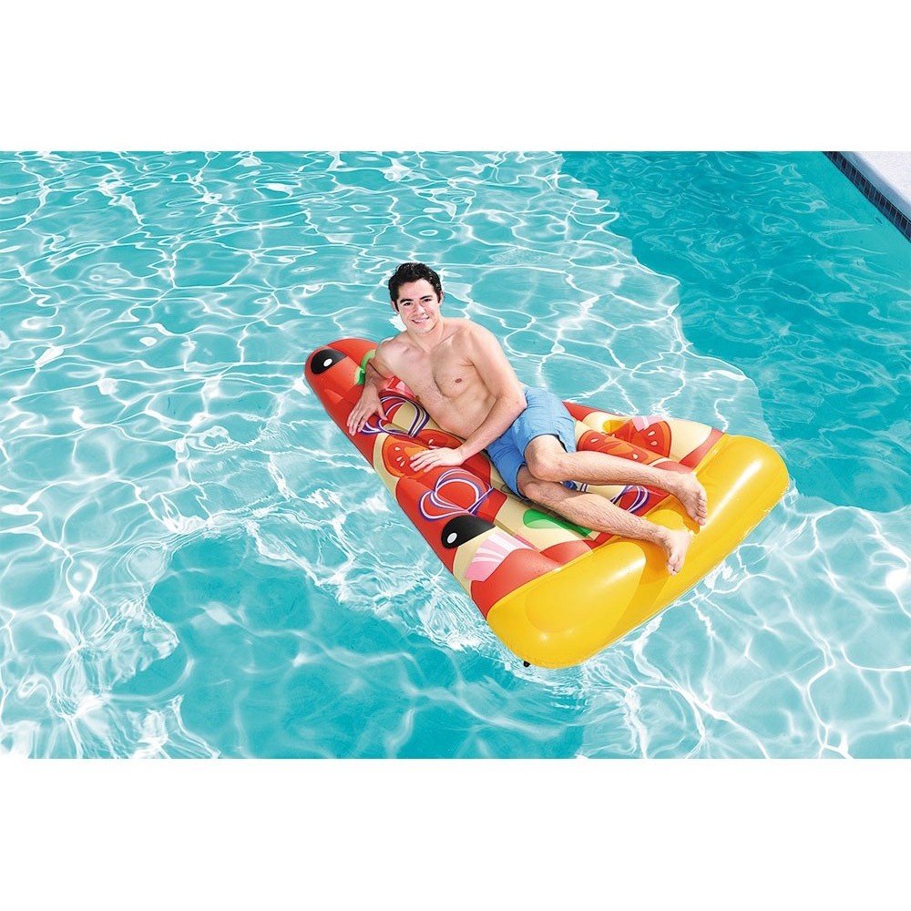 44038 Poltrona materassino Pizza Party con portabicchiere 188 x 130 cm 