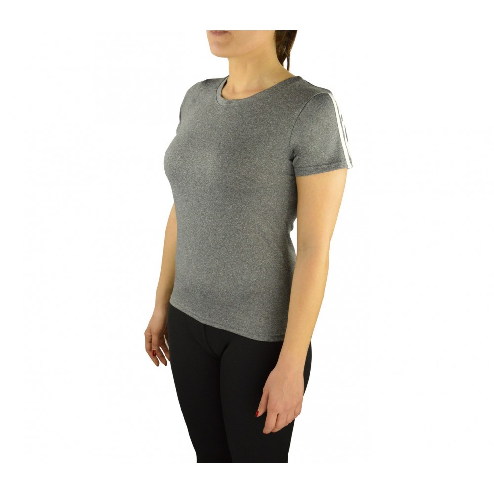 Maglia donna running in tessuto traspirante KZ-358 con strisce su maniche