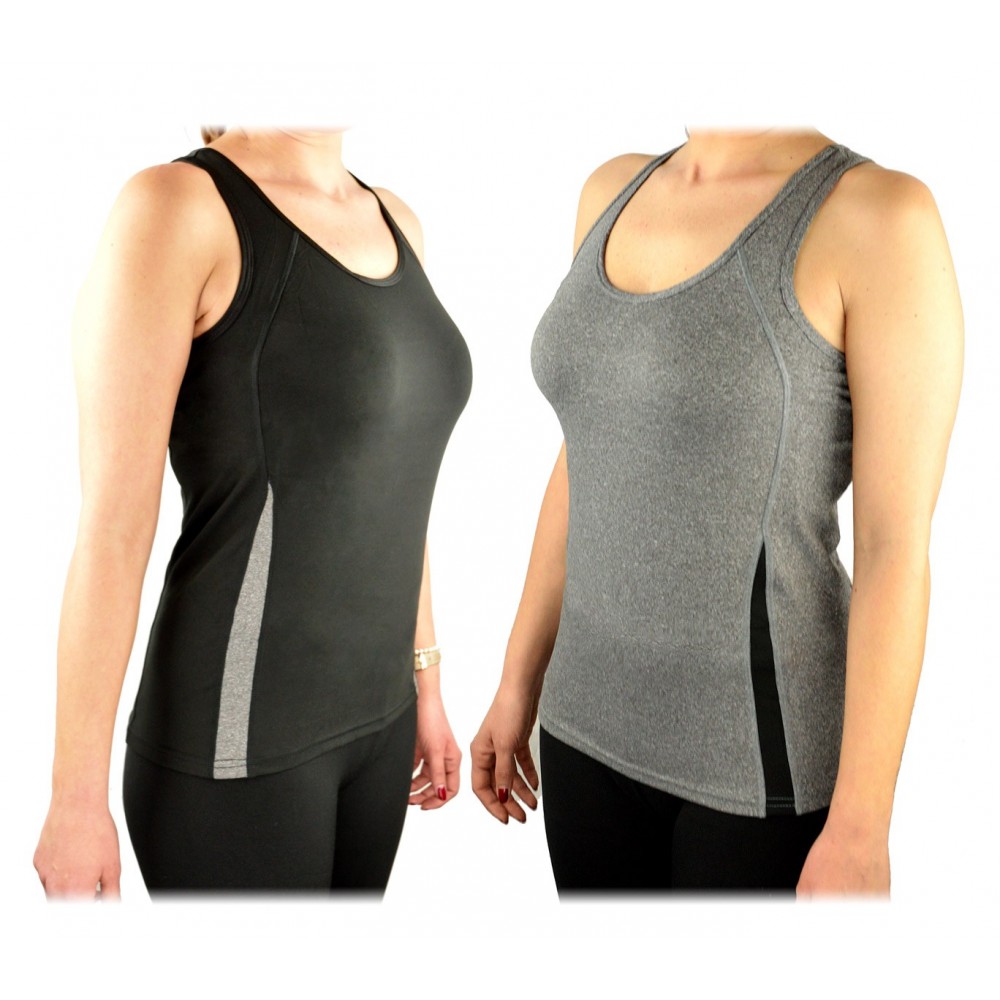 Pack di 4 Canotte da donna running in tessuto traspirante per fitness e sport