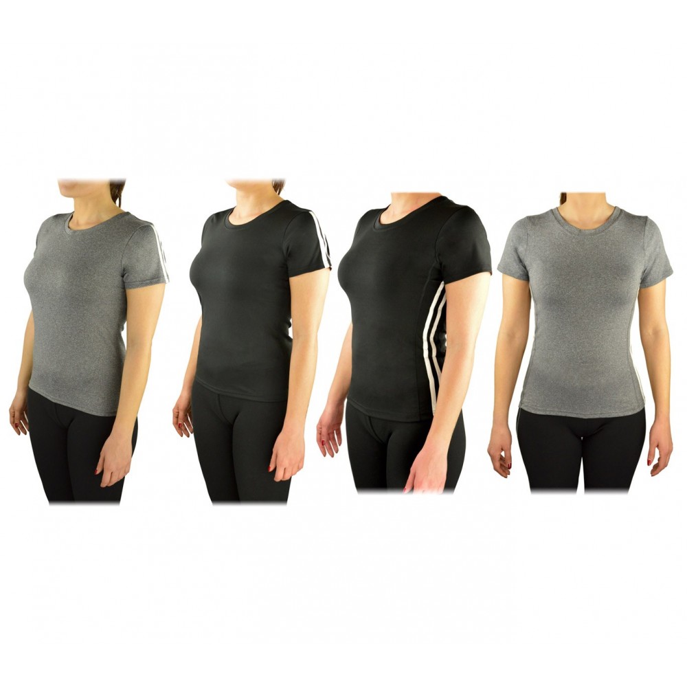 Pack di 4 maglie sportive da donna running in tessuto traspirante per fitness