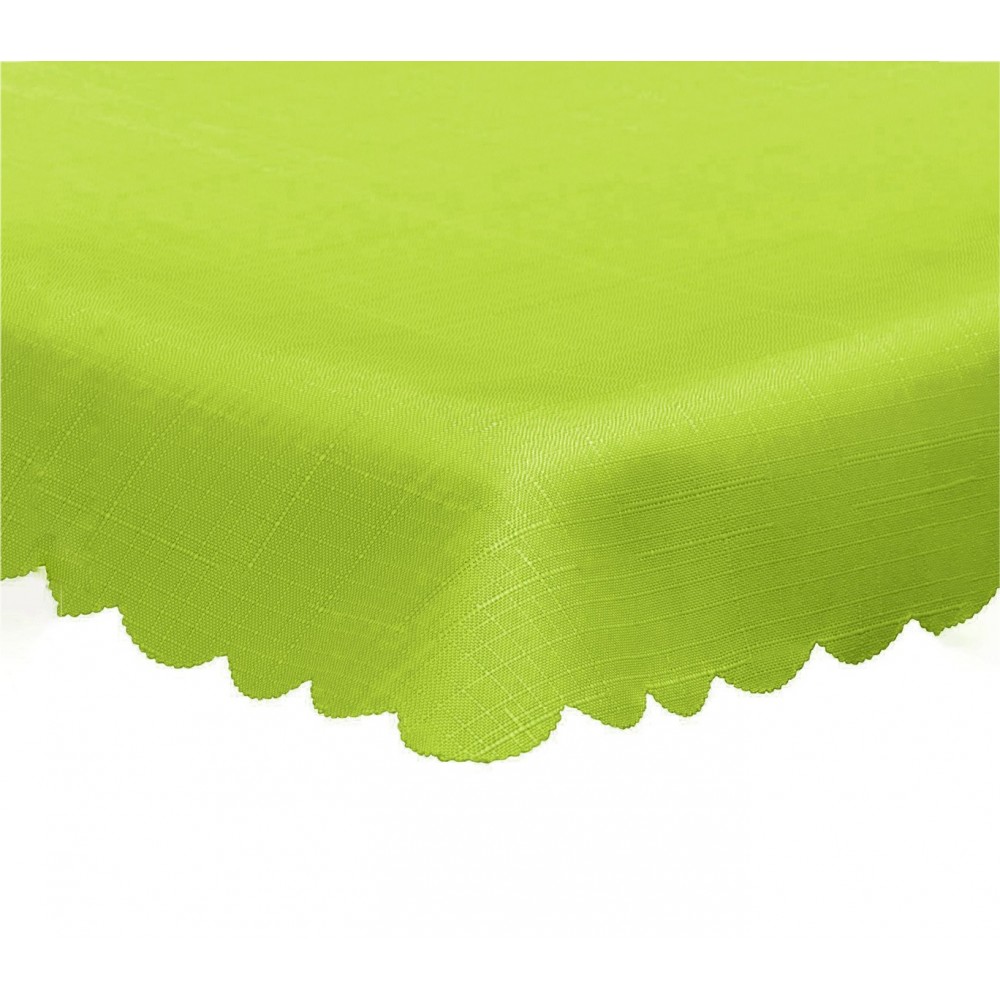 344903 Tovaglia da tavola effetto lino tonda diam.180 cm con orlo vari colori