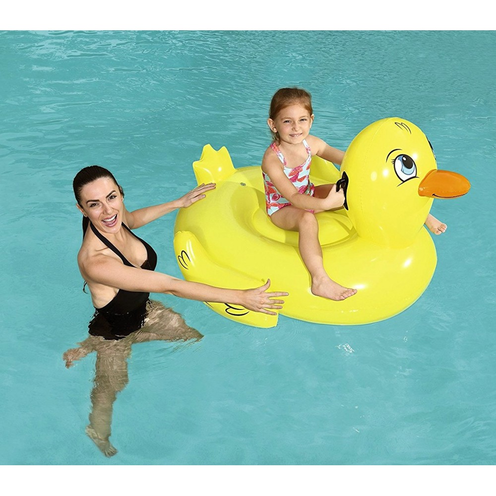 41102 Cavalcabile a forma di Papera gonfiabile con maniglie 135 x 91 cm Bestway