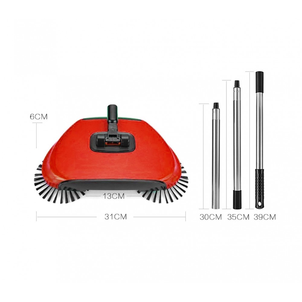 Scopa a 3 spazzole rotanti EN-221862 manuali senza elettricità e senza fili 
