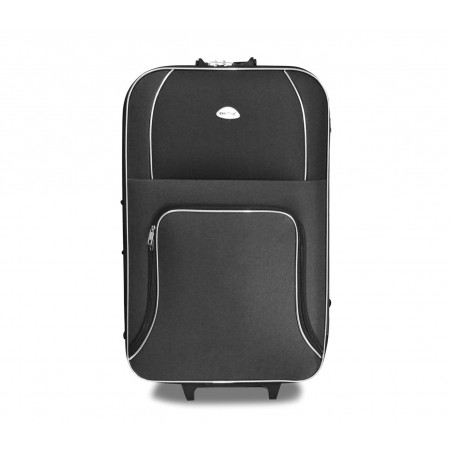 Set 3 Trolley 383458 EVERTOP tessuto semirigido NERO con combinatore 2 ruote