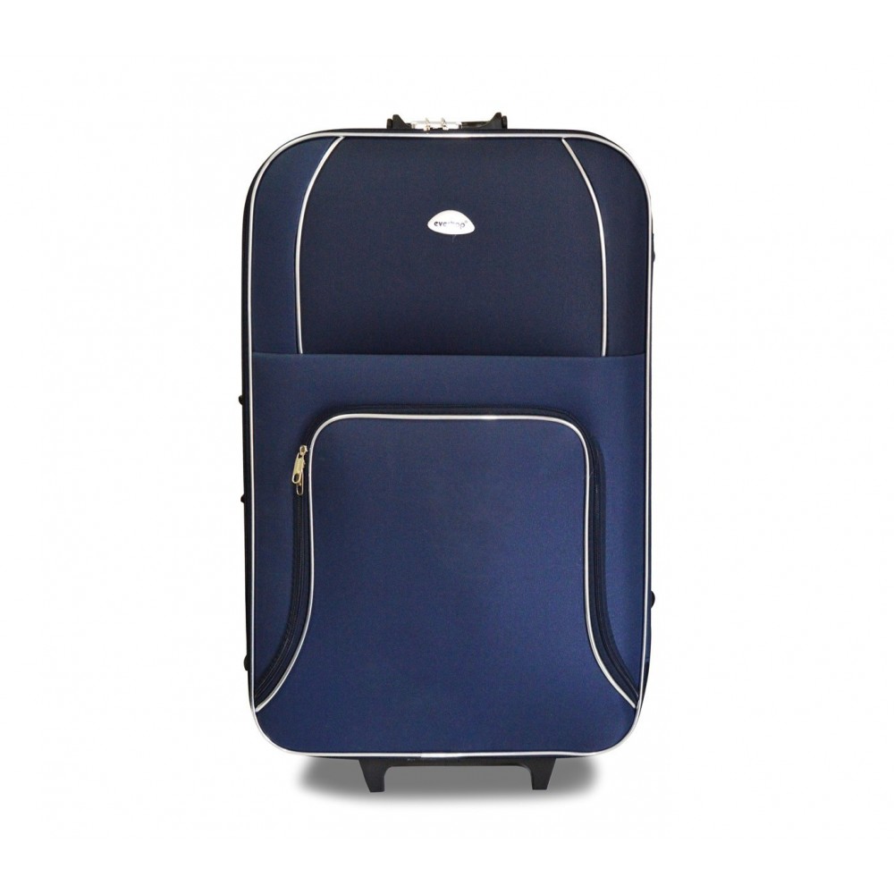 Set 3 Trolley 383458 EVERTOP tessuto semirigido NERO con combinatore 2 ruote