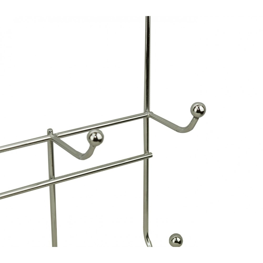 Appendiabiti da porta con ganci 364154 12 posti in metallo cromato