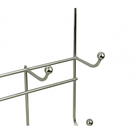 Appendiabiti da porta con ganci 364154 12 posti in metallo cromato
